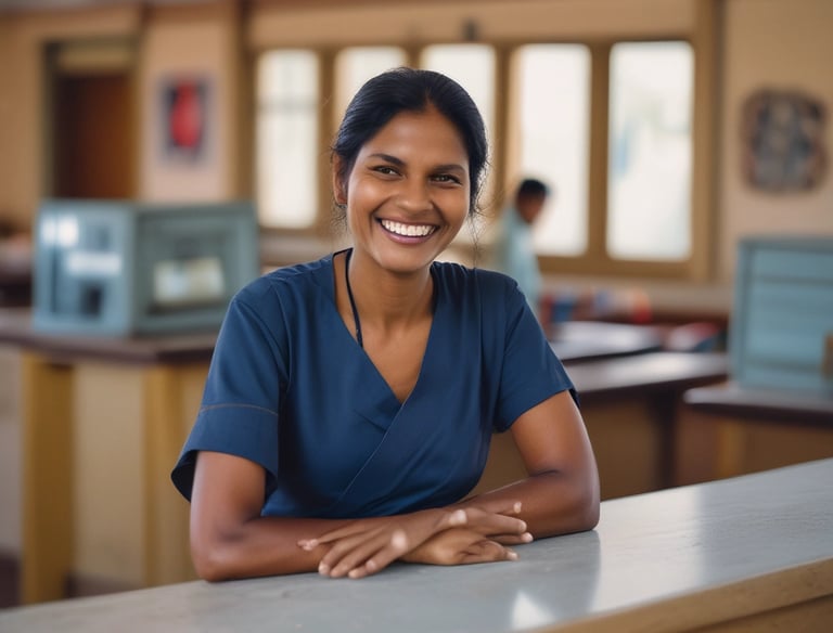 A small business owner reviewing loan documents with a bank advisor in a bright office.