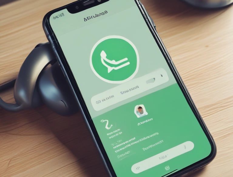 Close-up of a smartphone screen showing a WhatsApp chat with the host.
