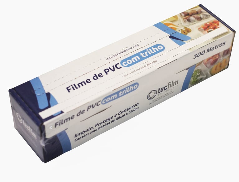 Caixa de filme pvc com trilho