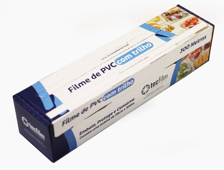 Caixa de filme pvc com trilho