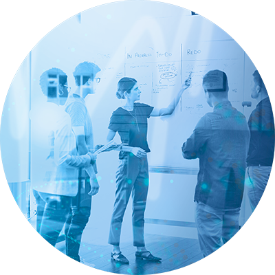 Surgeon collaborating with a medical device designer during development