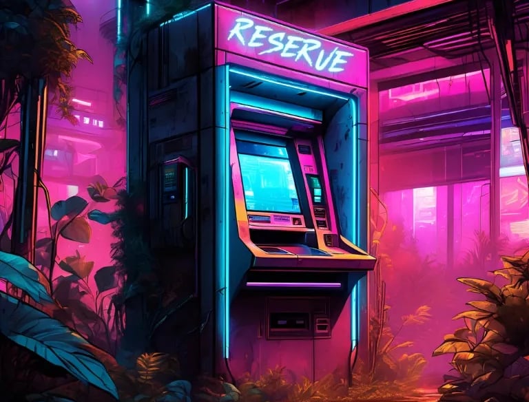 a futuristic atm that says "reserve" on it.