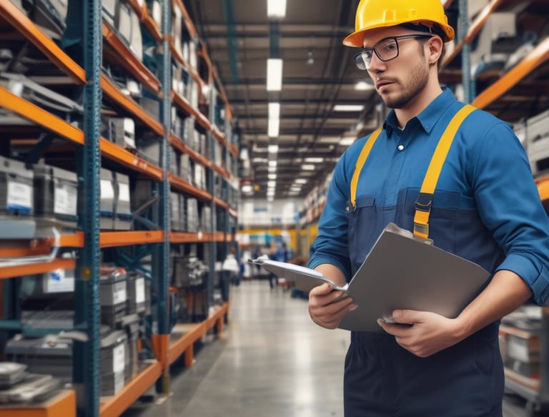 a man riding a skateboard down a street next to tall buildings