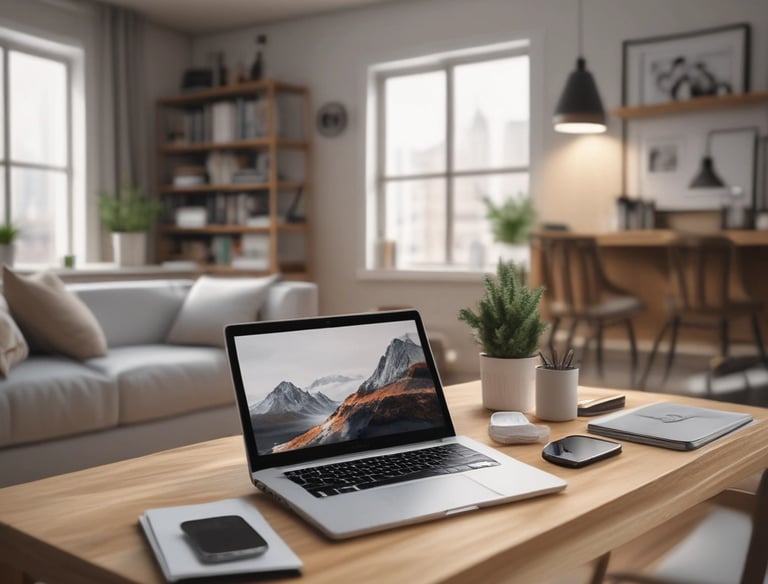 A modern multi-story building with numerous windows, featuring a central entrance labeled 'Leasing Office'. A pathway leads up to the entrance, bordered by manicured plants and palm trees. A zebra crossing stretches across the asphalt road in front of the building.
