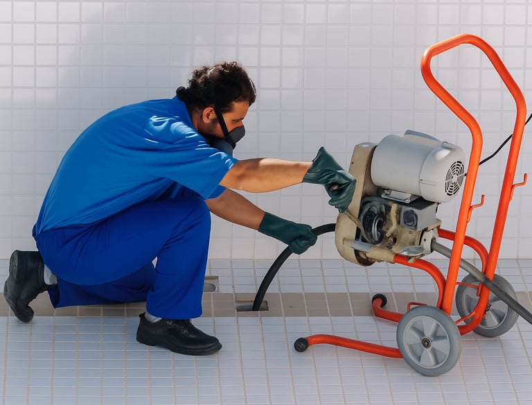 técnico profissional em desentupimento, desentupimento a rede de ralo