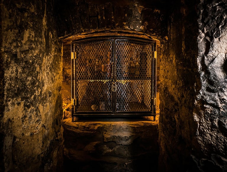 underground whisky vault locked 