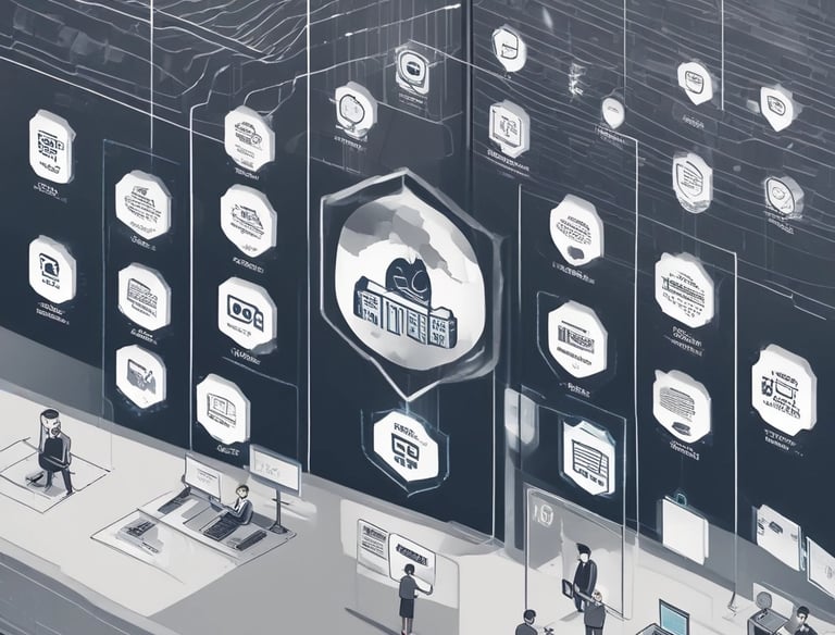 Cybersecurity expert analyzing network infrastructure on multiple screens.