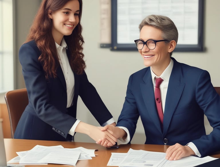 A book titled 'Private Equity at Work' is positioned prominently on a wooden surface in the foreground. In the background, a group of people in business attire are engaged in conversation, suggesting a professional setting such as a conference or networking event.