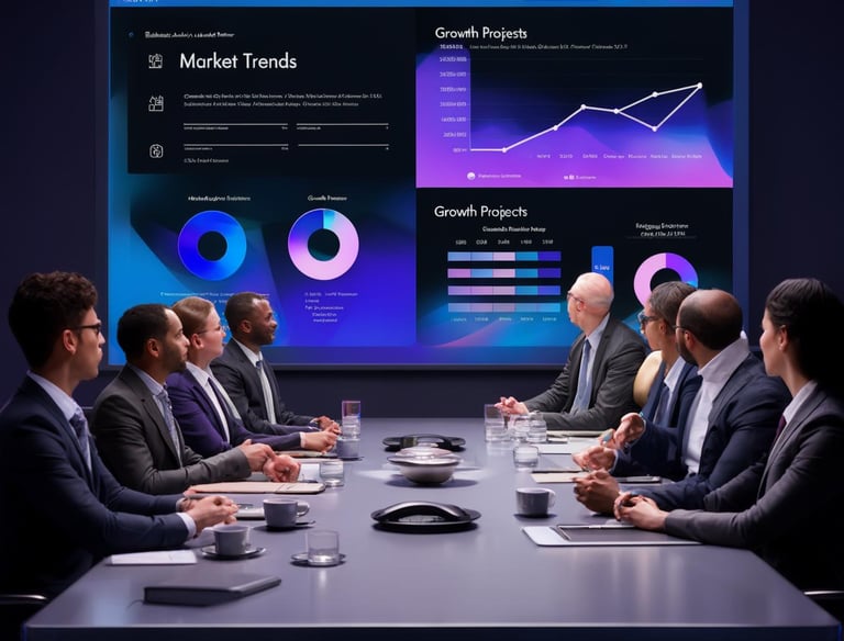 a group of business people sitting around a table
