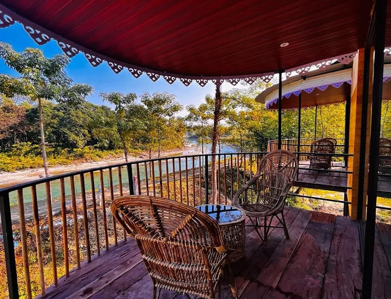 Balcony view of Sisamara river with forest