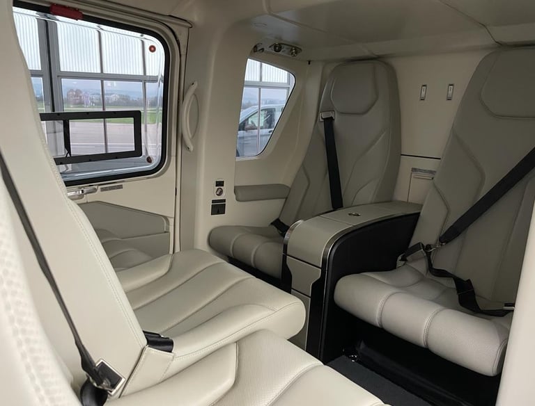 Airbus EC135 helicopter in pristine condition, ideal for EMS and VIP transport.