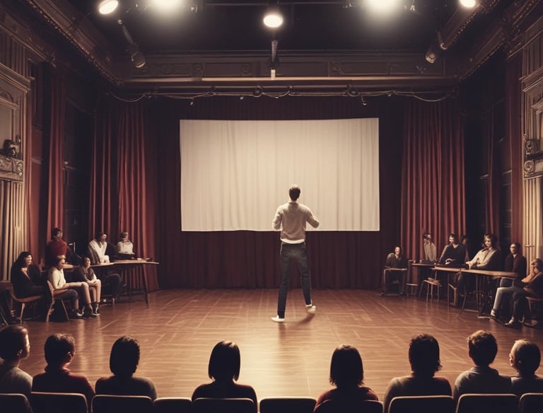 An instructor guiding actors through a technique demonstration.