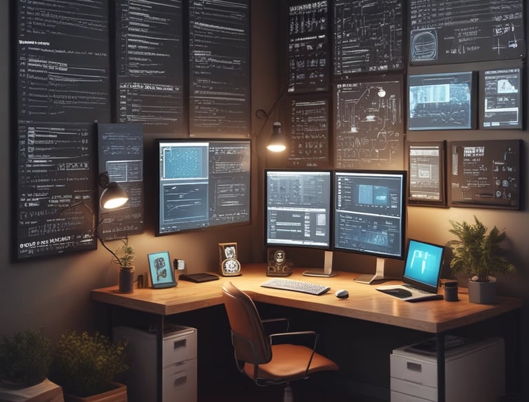 A team collaborating on software development.