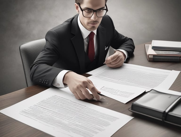 a man in a suit and tie is sitting at a desk