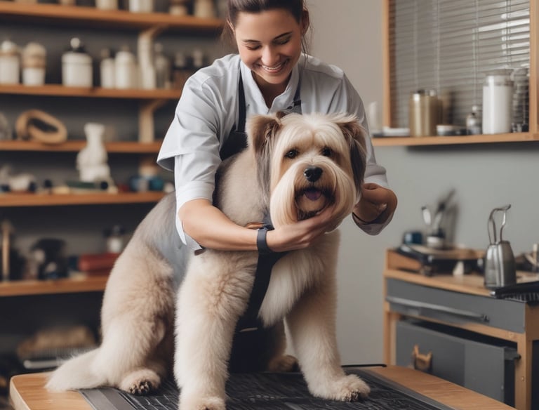 white poodle on persons hand