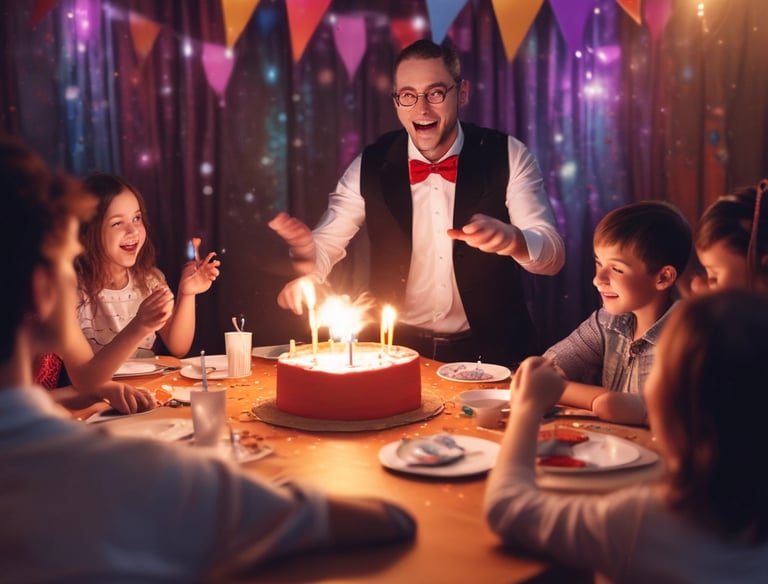 A family enjoying a birthday party outdoors with games and laughter.