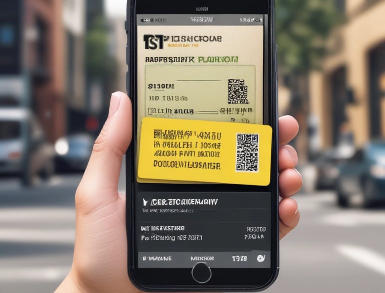 A smartphone displaying a digital valet ticket on its screen.