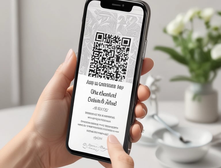 Close-up of a person using a smartphone to send digital invitations.