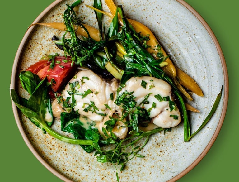 Semaglutide Recipe: Steamed White Fish with Sautéed Veggies and Herb Drizzle