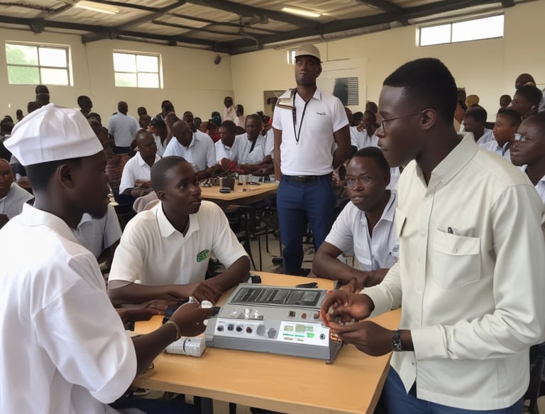 A solar panel is positioned on a large rock near a body of water, suggesting energy harnessing in a natural setting.