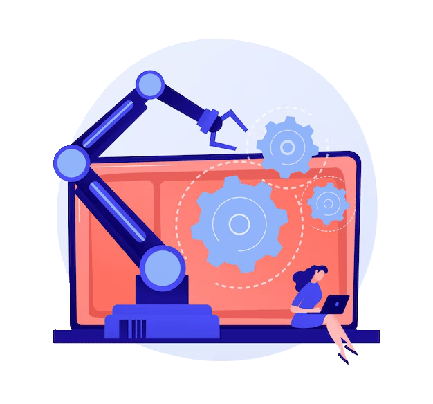 a robot with a robot arm and a robot