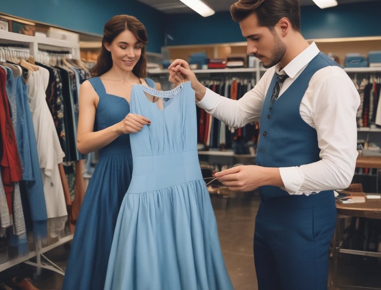 A clean and organized dry cleaning facility.