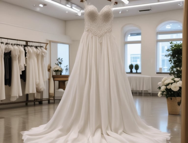 A clean and organized dry cleaning facility.