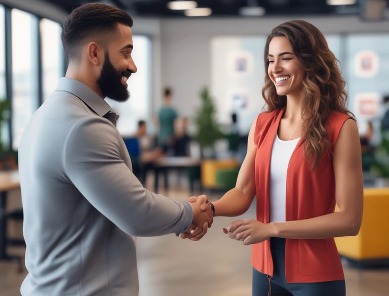 A well-organized display of branded merchandise with a minimalist aesthetic. The items include bottles, cups, a sneaker, bags, and other accessories, all featuring a distinctive percentage symbol on a white or neutral background. The display is set against a white brick wall, giving an industrial feel.