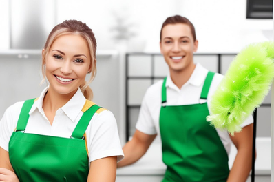 a professional cleaning service employee