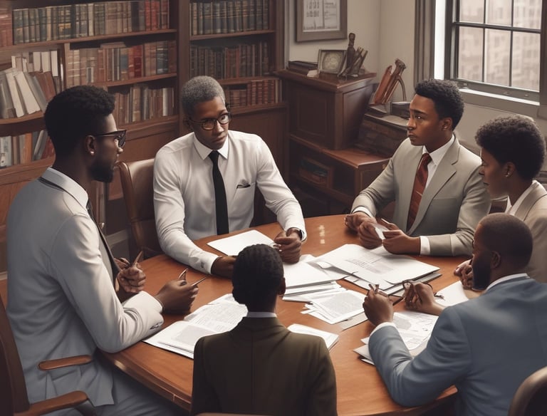 An entrance to a brick building with a rounded portico labeled 'Children's Court'. The structure features tall columns and an arched doorway with glass panes. A sign reading 'Albion St' is visible, along with a wheelchair accessibility symbol.