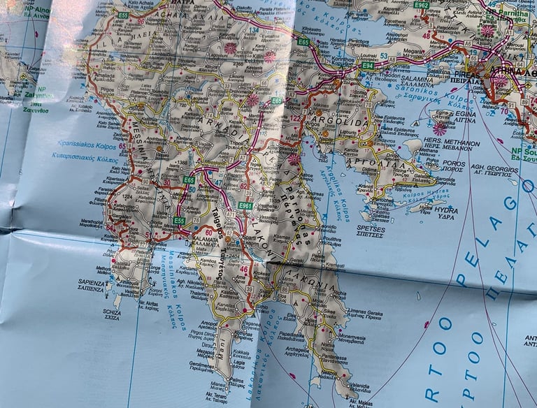 athén, peloponnészosz térkép