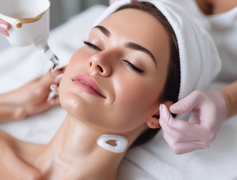 Women doing facial treatment