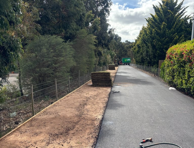 Turf before being installed in Geelong 