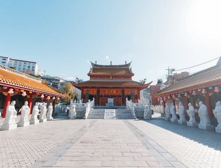 Nagasaki Confucius Shrine with its traditional Chinese architecture