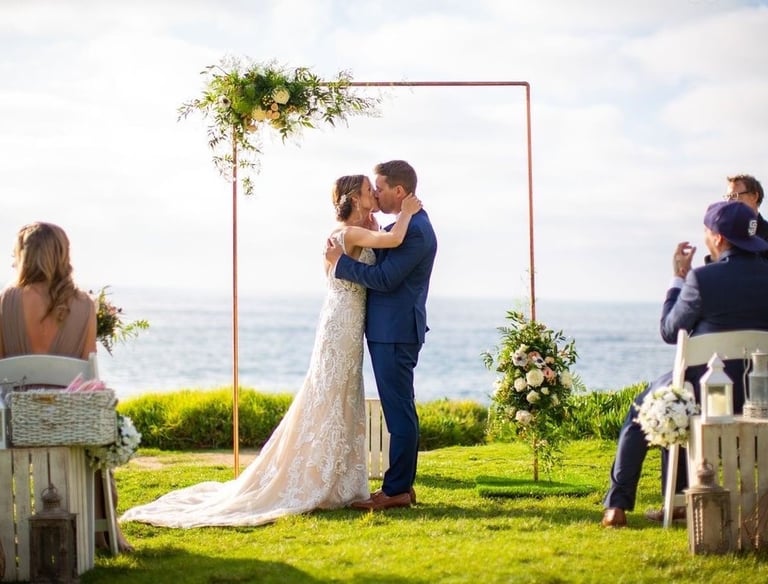 wedding ceremony at the wedding bowl, la jolla