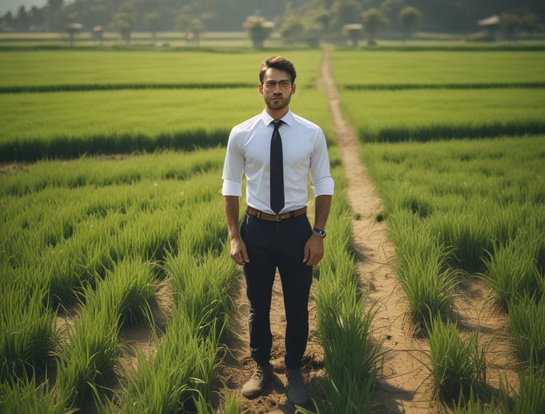 A large, modern building with a prominent red logo of a financial institution on its façade. The building has a geometric and industrial design, surrounded by other urban structures. A rooftop with various equipment and antennas can be seen, along with a cityscape in the background.