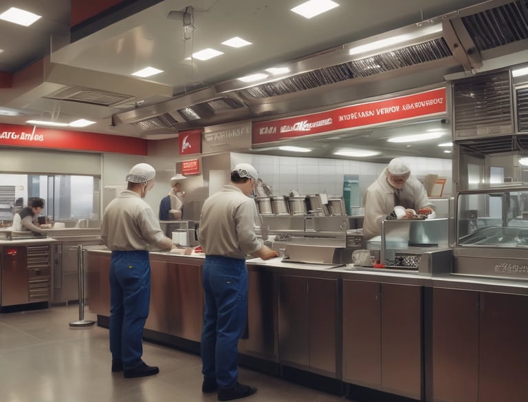 A close-up of a Henny Penny fryer in a kitchen setting.