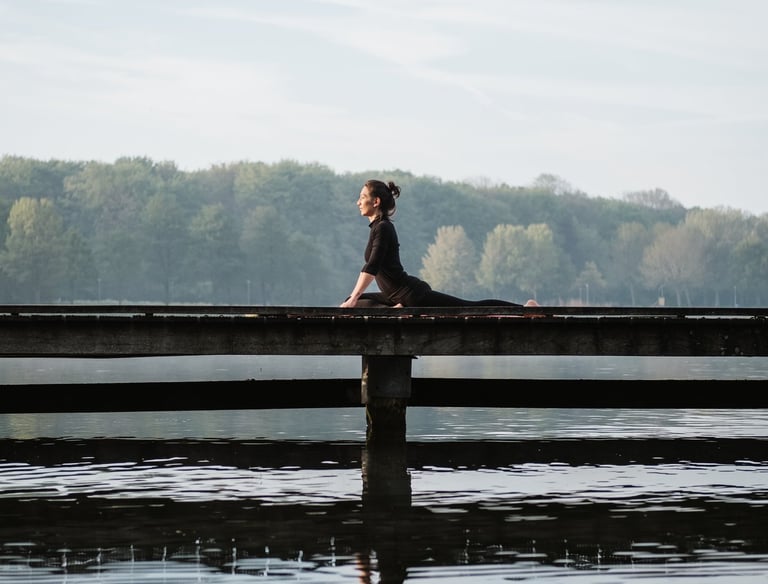 woman in pigeon pose