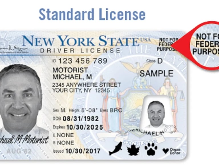 a new york city id card with a picture of a man's id card