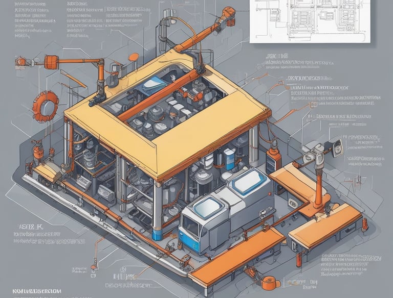 a factory floor plan with a large machine