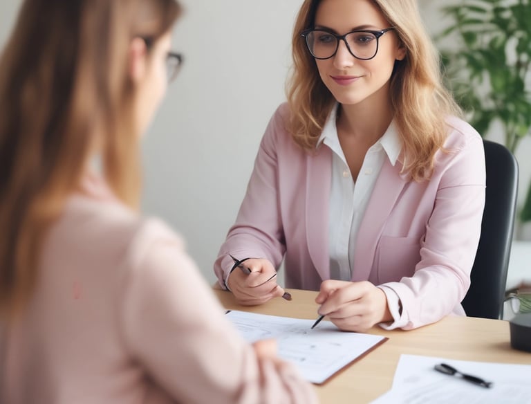 A psychologist engaging with a client in a warm, inviting environment.