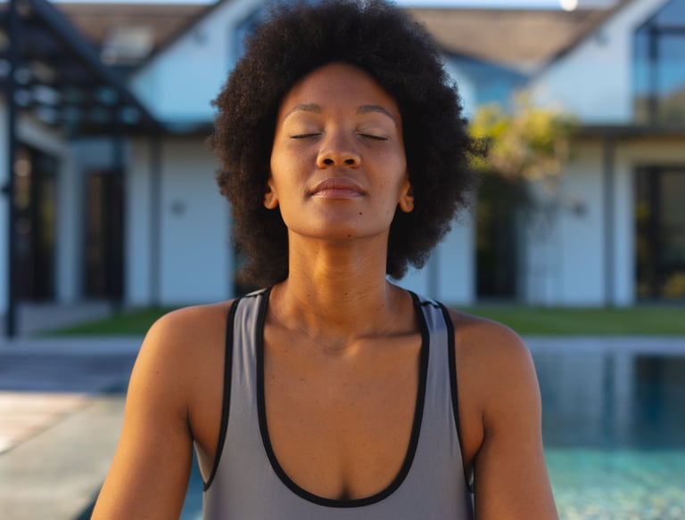 a woman with a black top and a black top