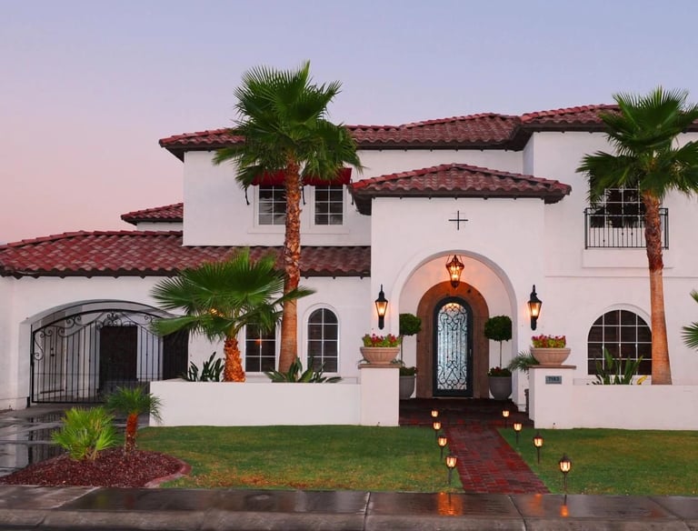 painted villa exterior