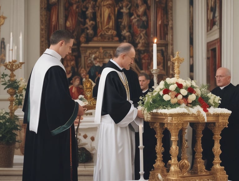 a man riding a skateboard down a street next to tall buildings