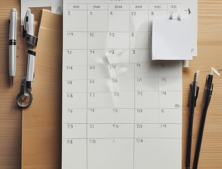 A calendar with reminders and notes for appointments.