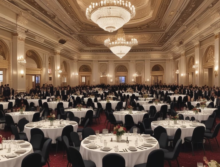 A speaker addressing an attentive audience in a stylish event space.