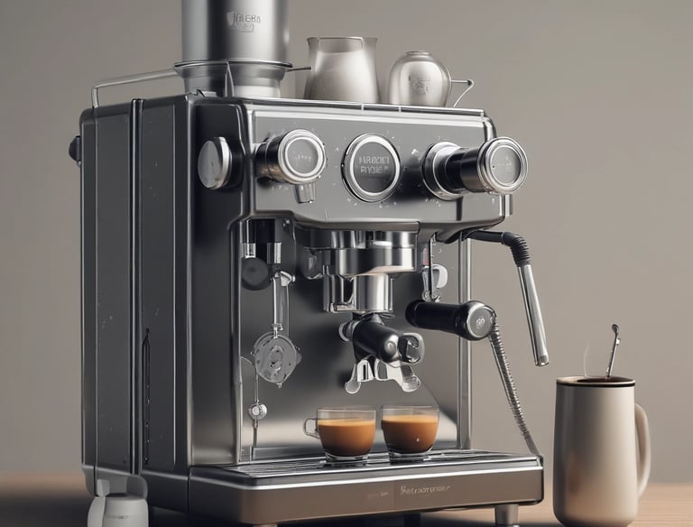 A barista preparing coffee with care in a cozy café setting.