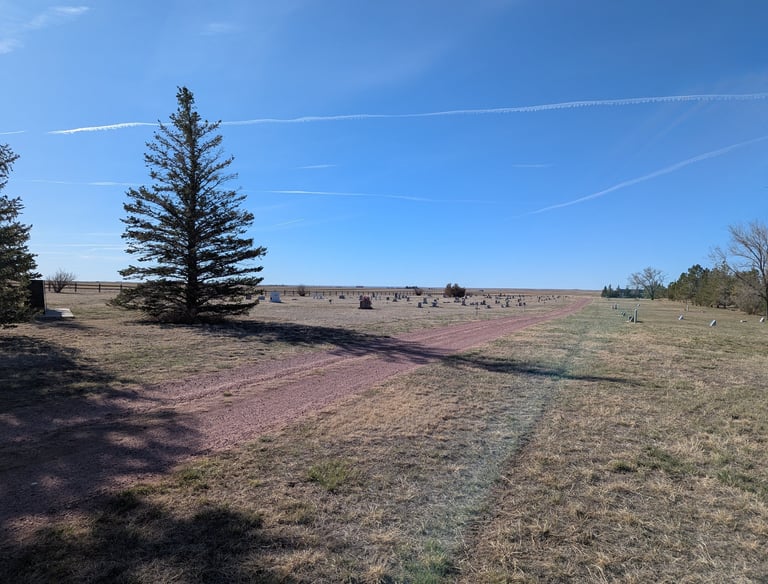 Chugwater Cemetery view from entrance road.