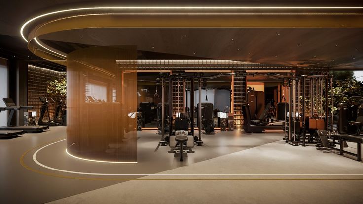 interior of a luxury gym concept