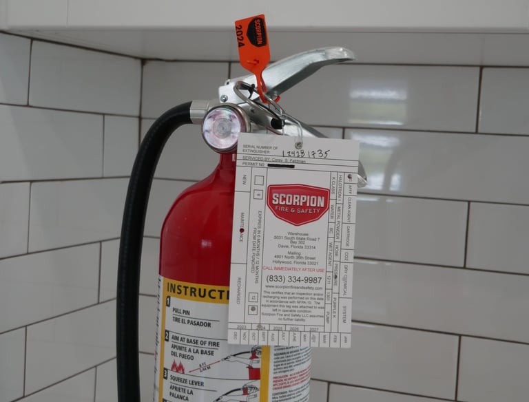 scorpion fire tag with extinguisher
